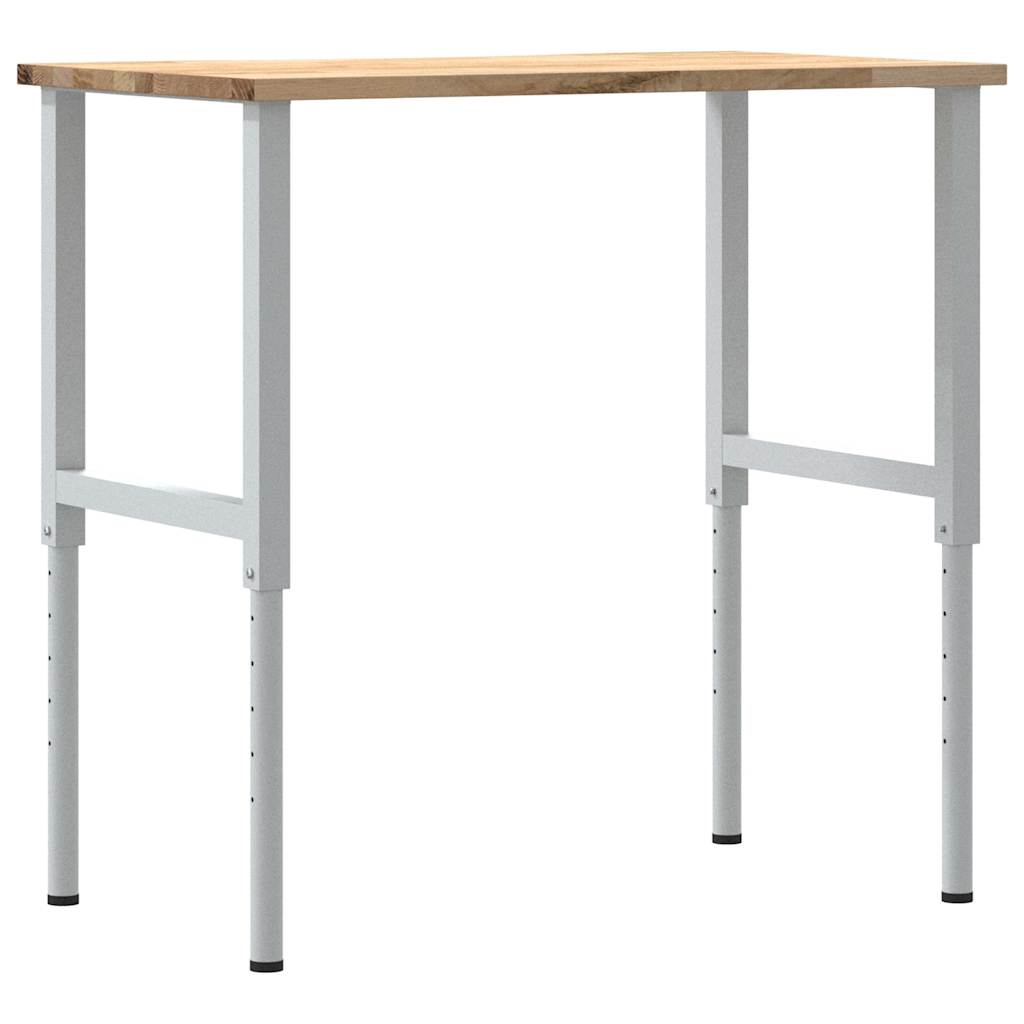 vidaXL Banco da Lavoro 100x60x(71,5-98) cm Legno Massello Rovere