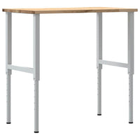 vidaXL Banco da Lavoro 100x60x(71,5-98) cm Legno Massello Rovere