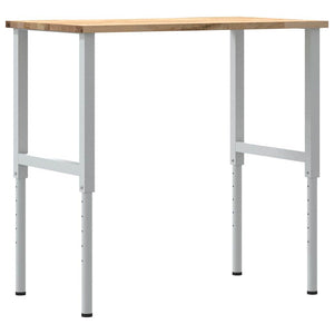 vidaXL Banco da Lavoro 100x60x(71,5-98) cm Legno Massello Rovere