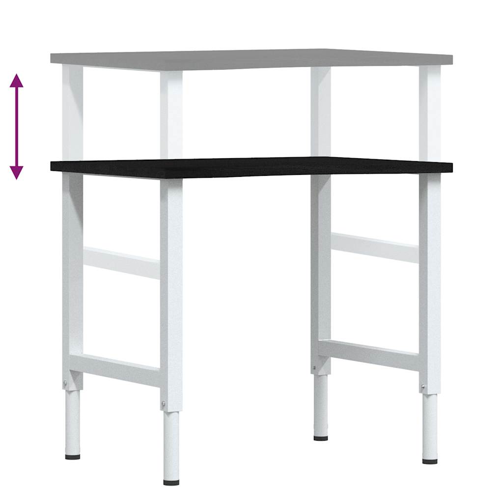 Banco Lavoro Marrone Scuro 80x60x(71,5-98) cm Legno di Rovere 3309720