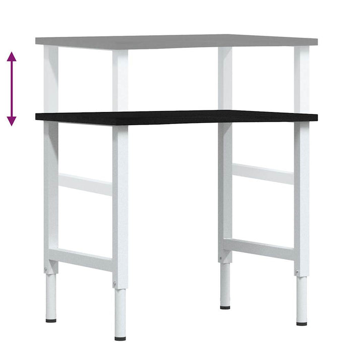 Banco Lavoro Marrone Scuro 80x60x(71,5-98) cm Legno di Rovere 3309720