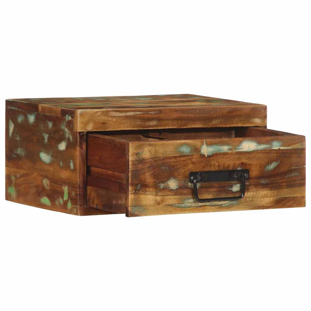 Comodino a Parete in Legno Massello di Recupero 4017453