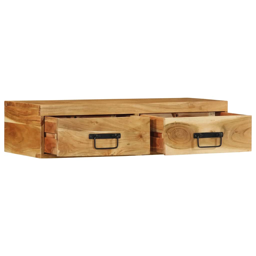 Mobile TV a Parete-Mobile TV a Muro 80x30x19 cm in Legno Massello di Acacia 382872