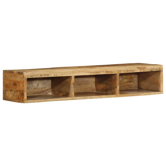 Mobile TV a Parete 100x30x19 cm Legno Grezzo Massello di Mango 4017479