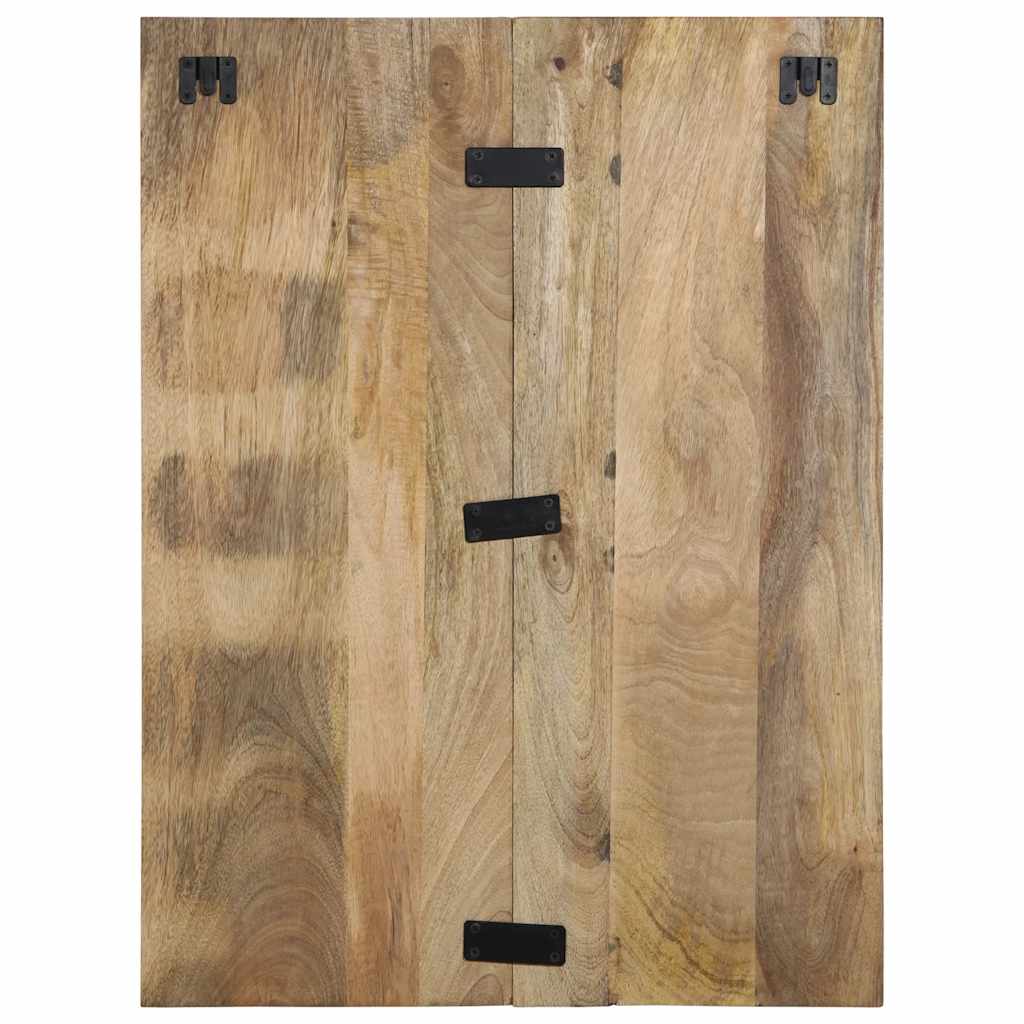 Comodino-Tavolino da notte 60x32x80 cm in Legno Grezzo Massello di Mango