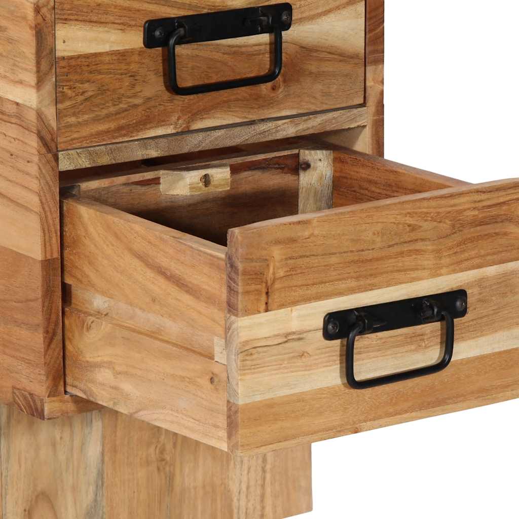 Comodino-Tavolino da notte 60x32x80 cm in Legno Massello di Acacia