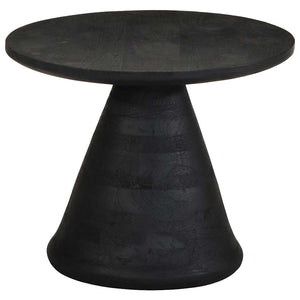 Tavolino da Salotto Nero Ø50x40 cm in Legno Massello di Mango 4017535