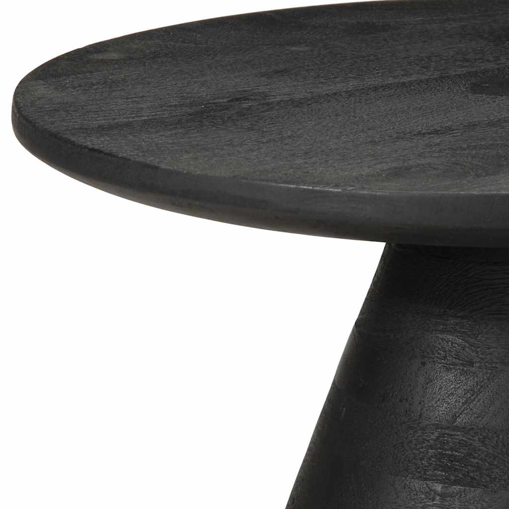 Tavolino da Salotto Nero Ø50x40 cm in Legno Massello di Mango 4017535