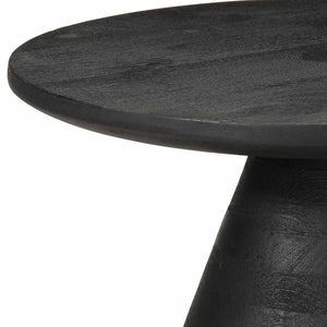 Tavolino da Salotto Nero Ø50x40 cm in Legno Massello di Mango 4017535
