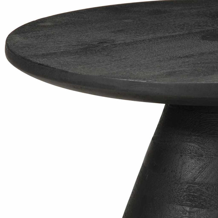 Tavolino da Salotto Nero Ø50x40 cm in Legno Massello di Mango 4017535
