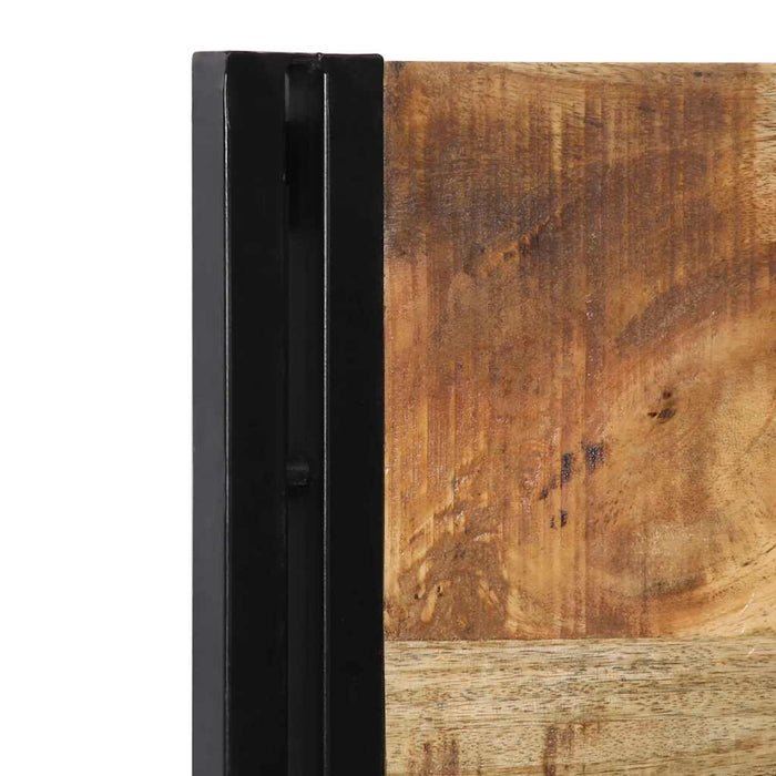 Testiera-Testata-Testiera Decorativa 100 cm in Legno Massello di Mango e Ferro
