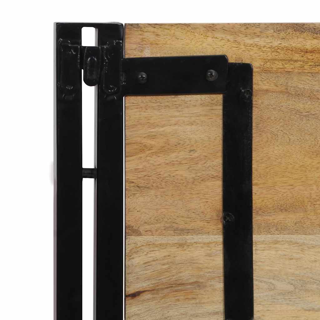 Testiera 100 cm in Legno Massello di Mango e Ferro 4017543