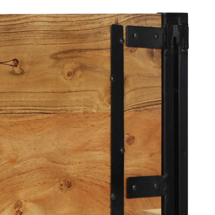 Testiera-Testata-Testiera Decorativa 100 cm in Legno Massello di Acacia e Ferro