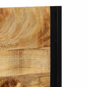Testiera 120 cm in Legno Massello di Mango e Ferro 4017546