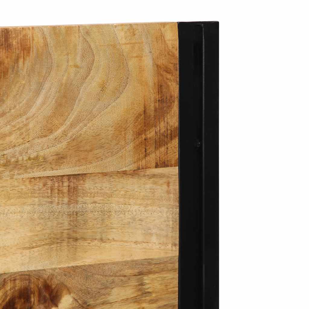Testiera-Testata-Testiera Decorativa 120 cm in Legno Massello di Mango e Ferro