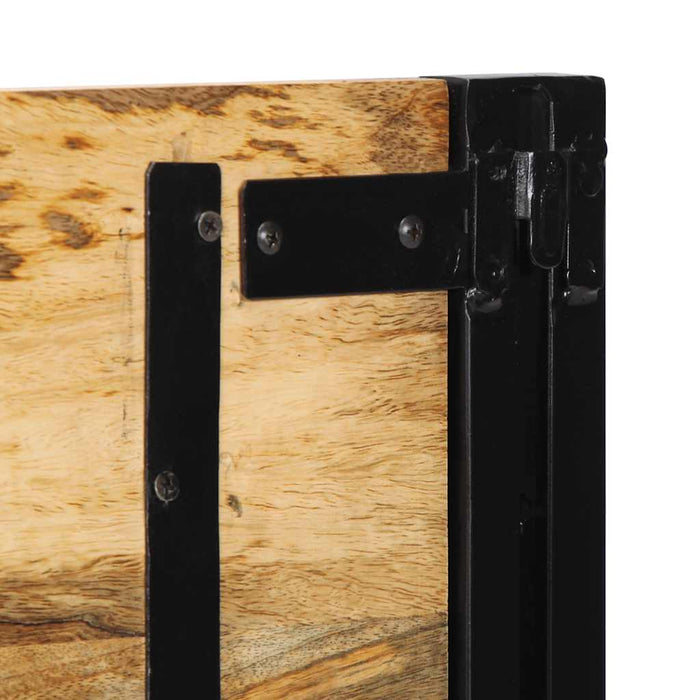 Testiera 120 cm in Legno Massello di Mango e Ferro 4017546