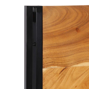 Testiera 120 cm in Legno Massello di Acacia e Ferro