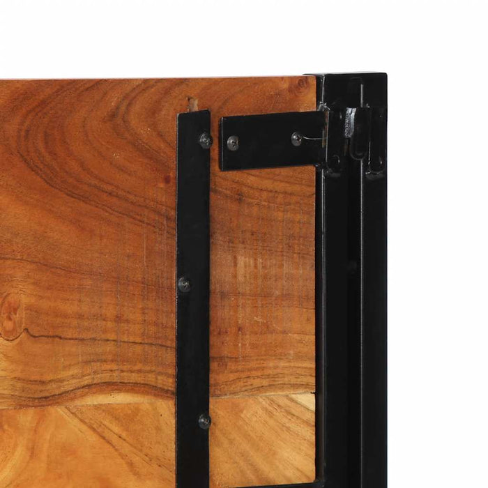 Testiera 120 cm in Legno Massello di Acacia e Ferro