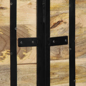 Testiera 140 cm in Legno Massello di Mango e Ferro 4017549