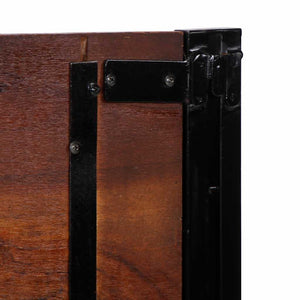 Testiera 140 cm in Legno Massello di Recupero e Ferro 4017550