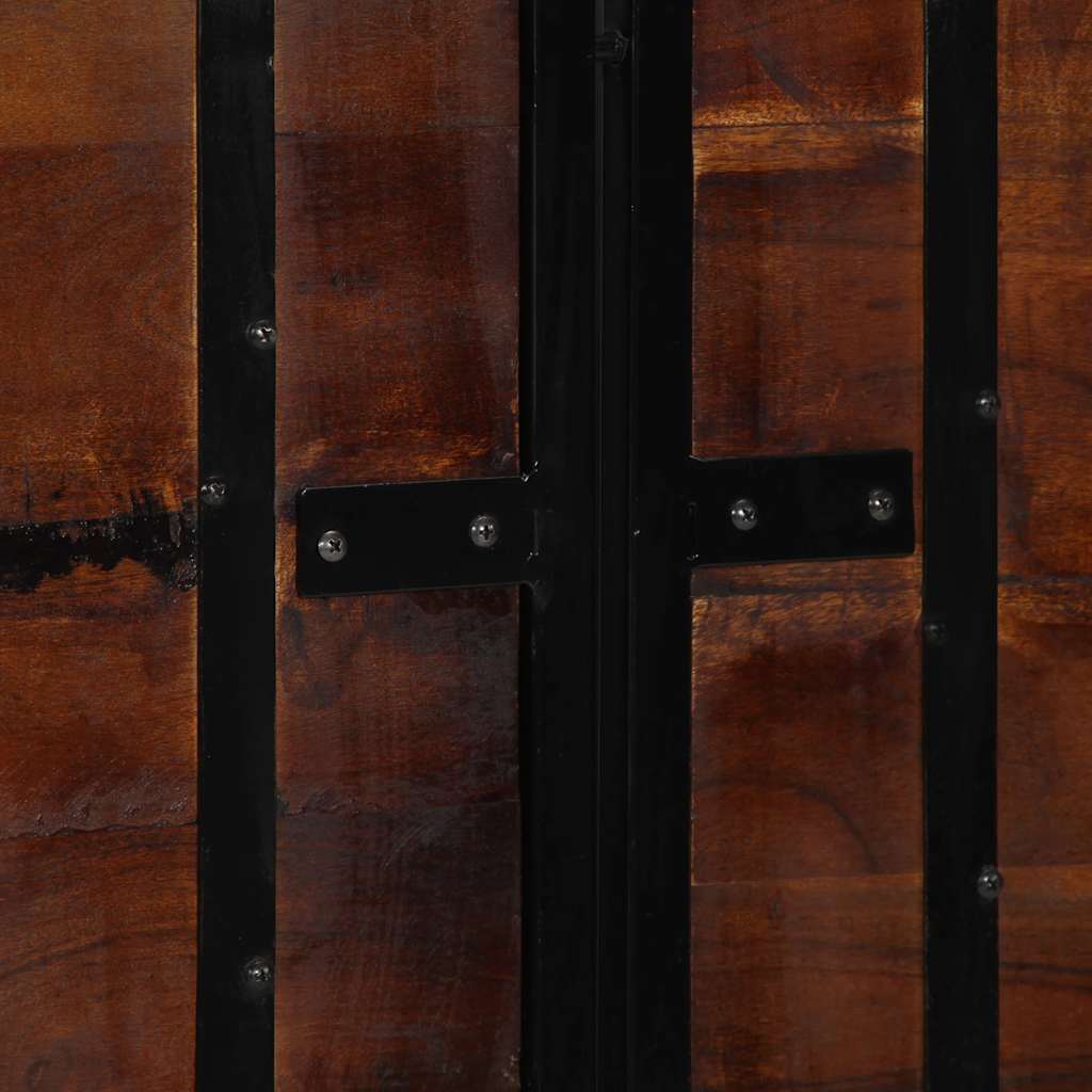 Testiera 140 cm in Legno Massello di Recupero e Ferro 4017550