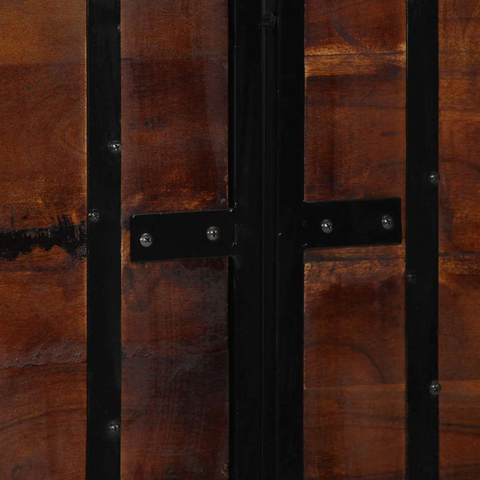 Testiera 140 cm in Legno Massello di Recupero e Ferro 4017550