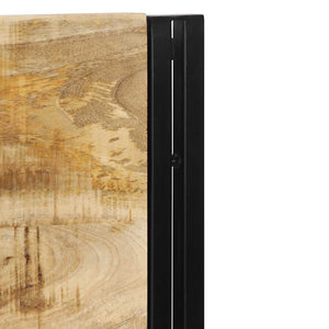 Testiera 160 cm in Legno Massello di Mango e Ferro 4017552