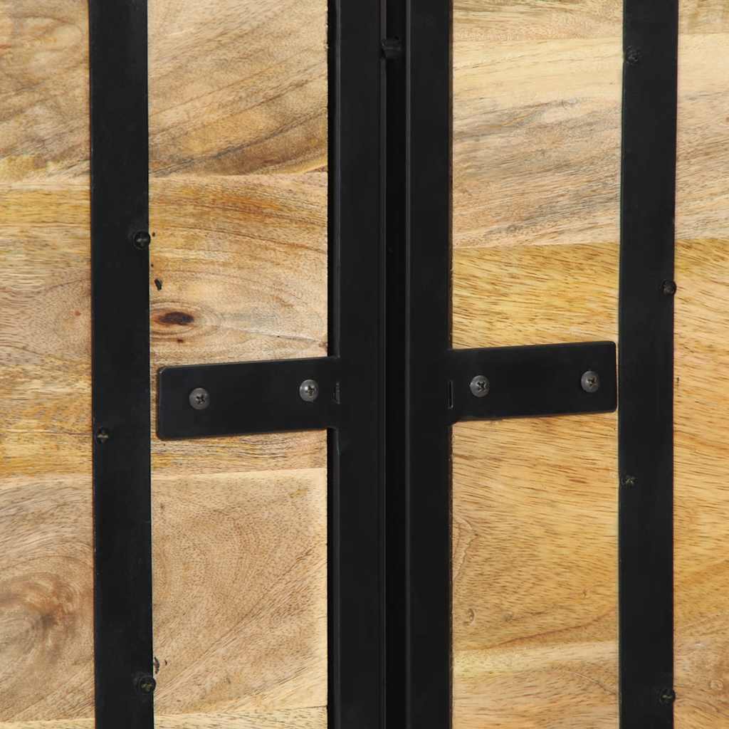 vidaXL Testiera 160 cm in Legno Massello di Mango e Ferro