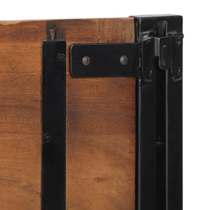 Testiera 160 cm in Legno Massello di Recupero e Ferro 4017553