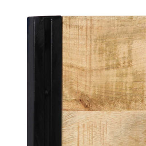 Testiera-Testata-Testiera Decorativa 180 cm in Legno Massello di Mango e Ferro