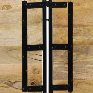 Testiera-Testata-Testiera Decorativa 180 cm in Legno Massello di Mango e Ferro