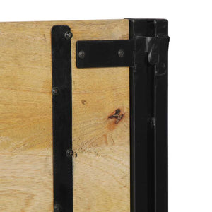 Testiera-Testata-Testiera Decorativa 180 cm in Legno Massello di Mango e Ferro