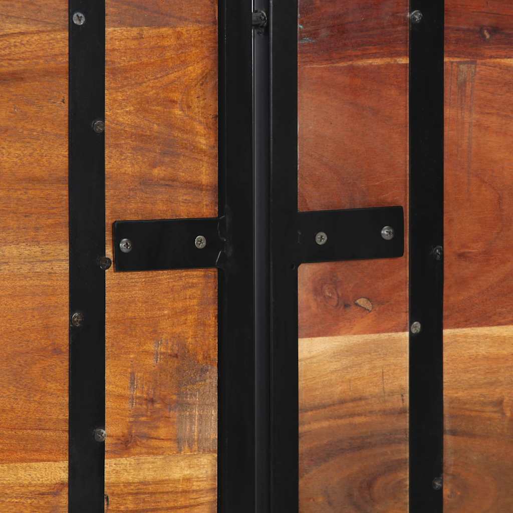 Testiera 180 cm in Legno Massello di Recupero e Ferro 4017556