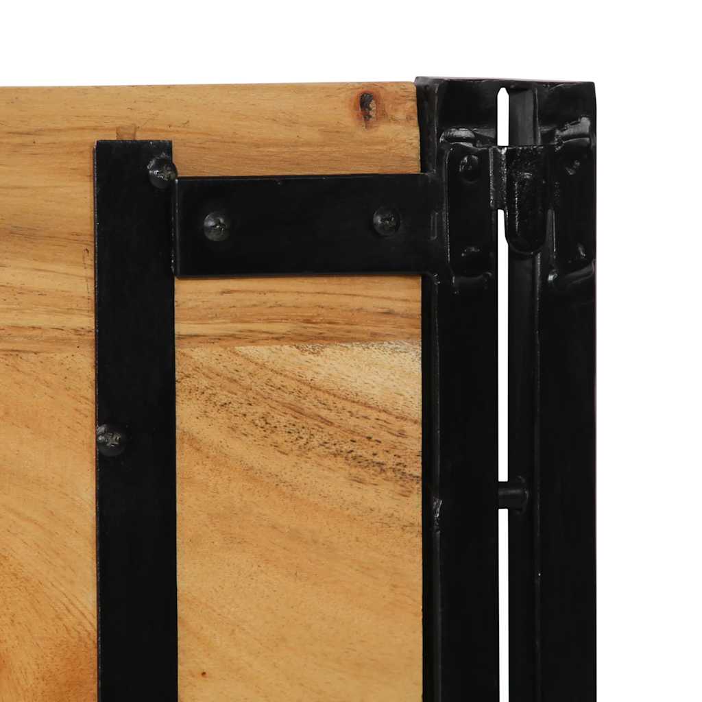 Testiera 180 cm in Legno Massello di Acacia e Ferro 4017557