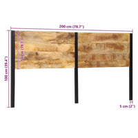 vidaXL Testiera 200 cm in Legno Massello di Mango e Ferro