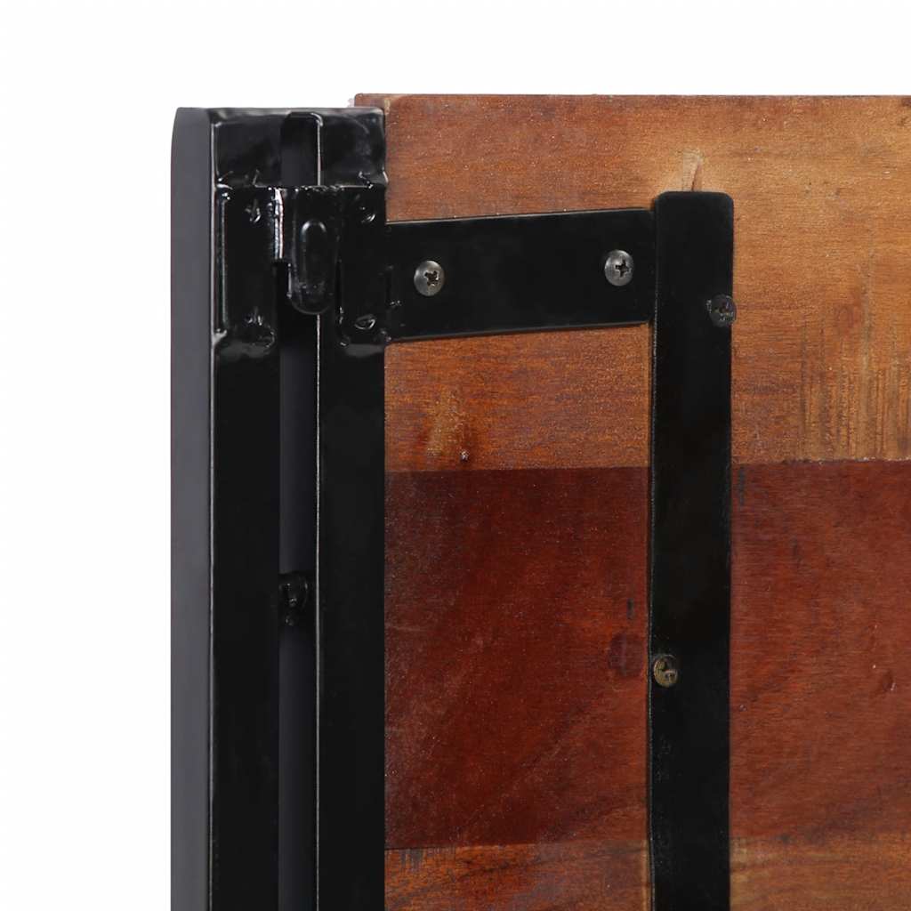 Testiera-Testata 200 cm in Legno Massello di Recupero e Ferro