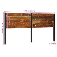 Testiera-Testata 200 cm in Legno Massello di Recupero e Ferro