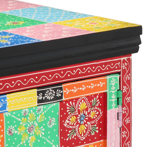 Tavolino da Salotto Multicolore 90x50x40cm Legno Massello Mango 4017561