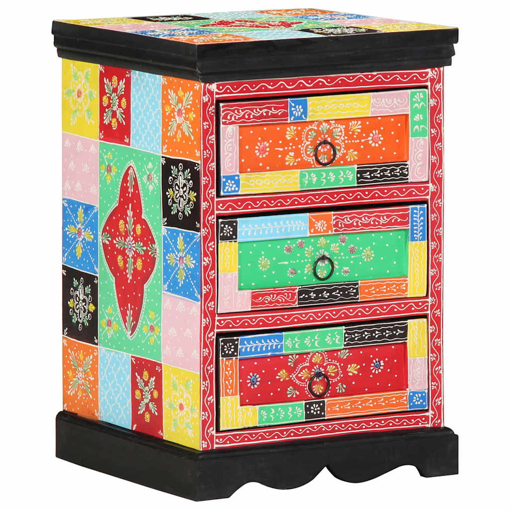 Armadio moderno con 3 cassetti 40 x 40 x 60 cm in legno massello di mango multicolore 02_0057708