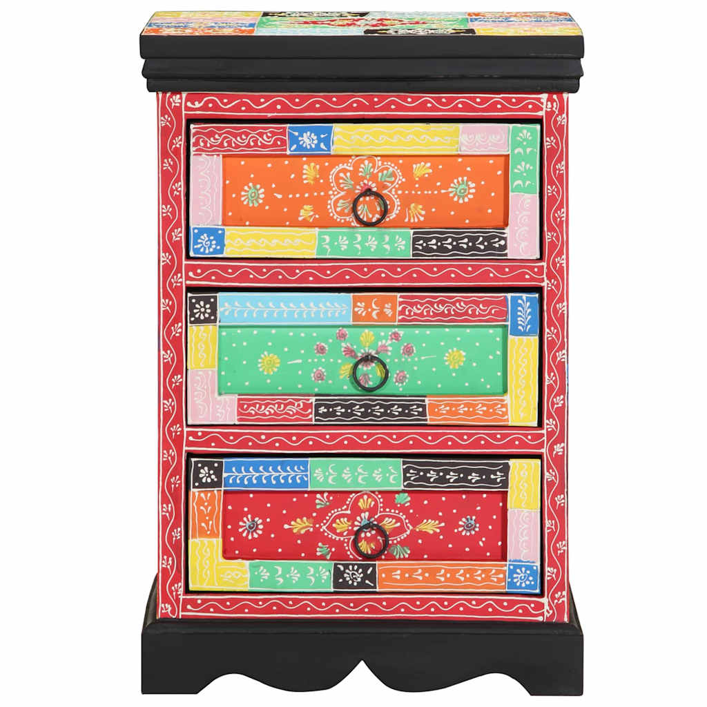 Armadio moderno con 3 cassetti 40 x 40 x 60 cm in legno massello di mango multicolore 02_0057708
