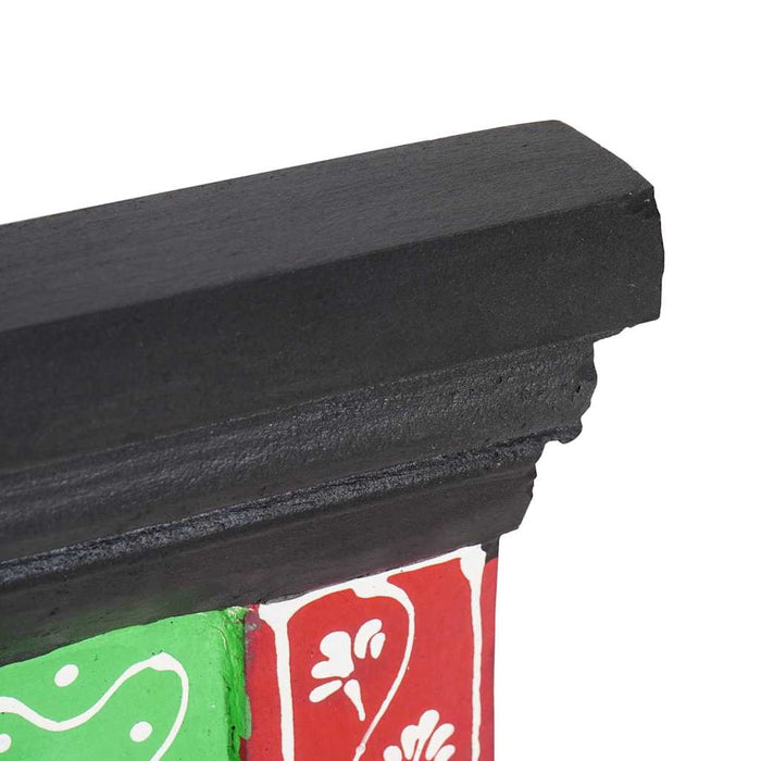 Appendiabiti da parete con 4 ganci 80x25x2 cm in legno mango e legno ingegnerizzato 4017580