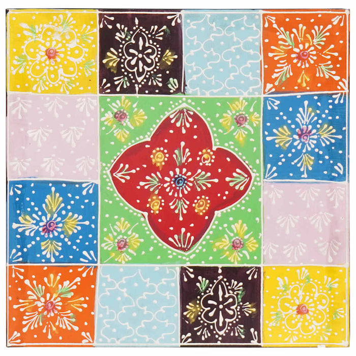 Comò Multicolore 30 x 30 x 90 cm Legno massello di mango