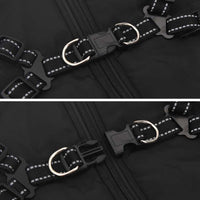 vidaXL Cappotto Cani con Imbracatura Impermeabile Riflettente Nero L48