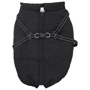 vidaXL Cappotto Cani con Imbracatura Impermeabile Riflettente Nero L52
