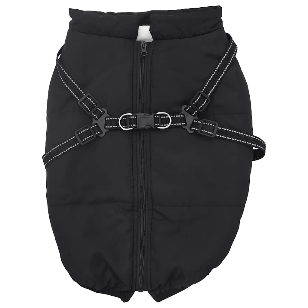 vidaXL Cappotto Cani con Imbracatura Impermeabile Riflettente Nero L52