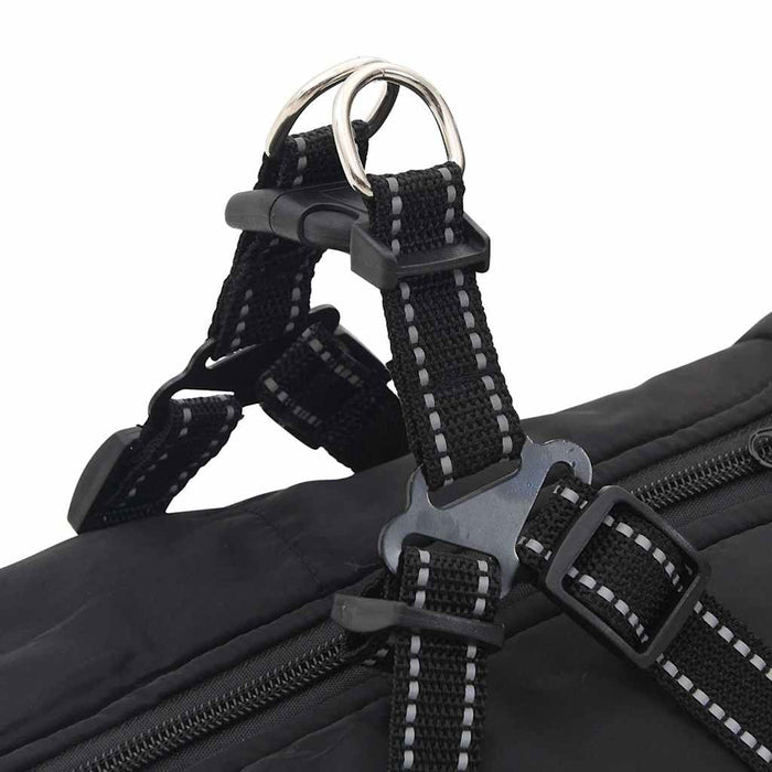 vidaXL Cappotto Cani con Imbracatura Impermeabile Riflettente Nero L52