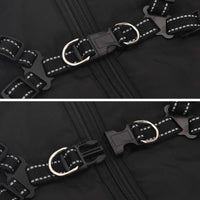 Cappotto Cani con Imbracatura Impermeabile Riflettente Nero L68 4019648