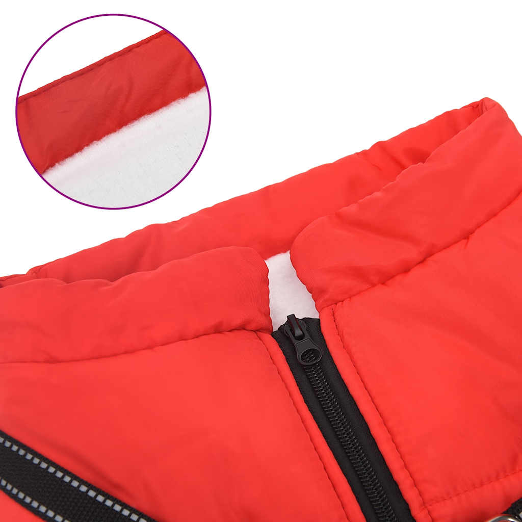 Cappotto Cani Imbracatura Impermeabile Riflettente Rosso L48 4019889