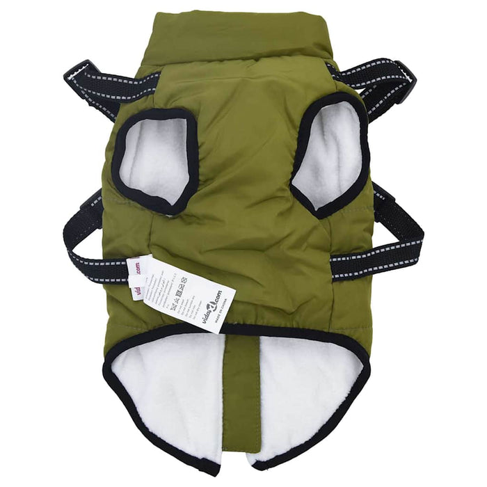 vidaXL Cappotto Cani Imbracatura Impermeabile Riflettente Verde L24