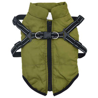 Cappotto Cani Imbracatura Impermeabile Riflettente Verde L36